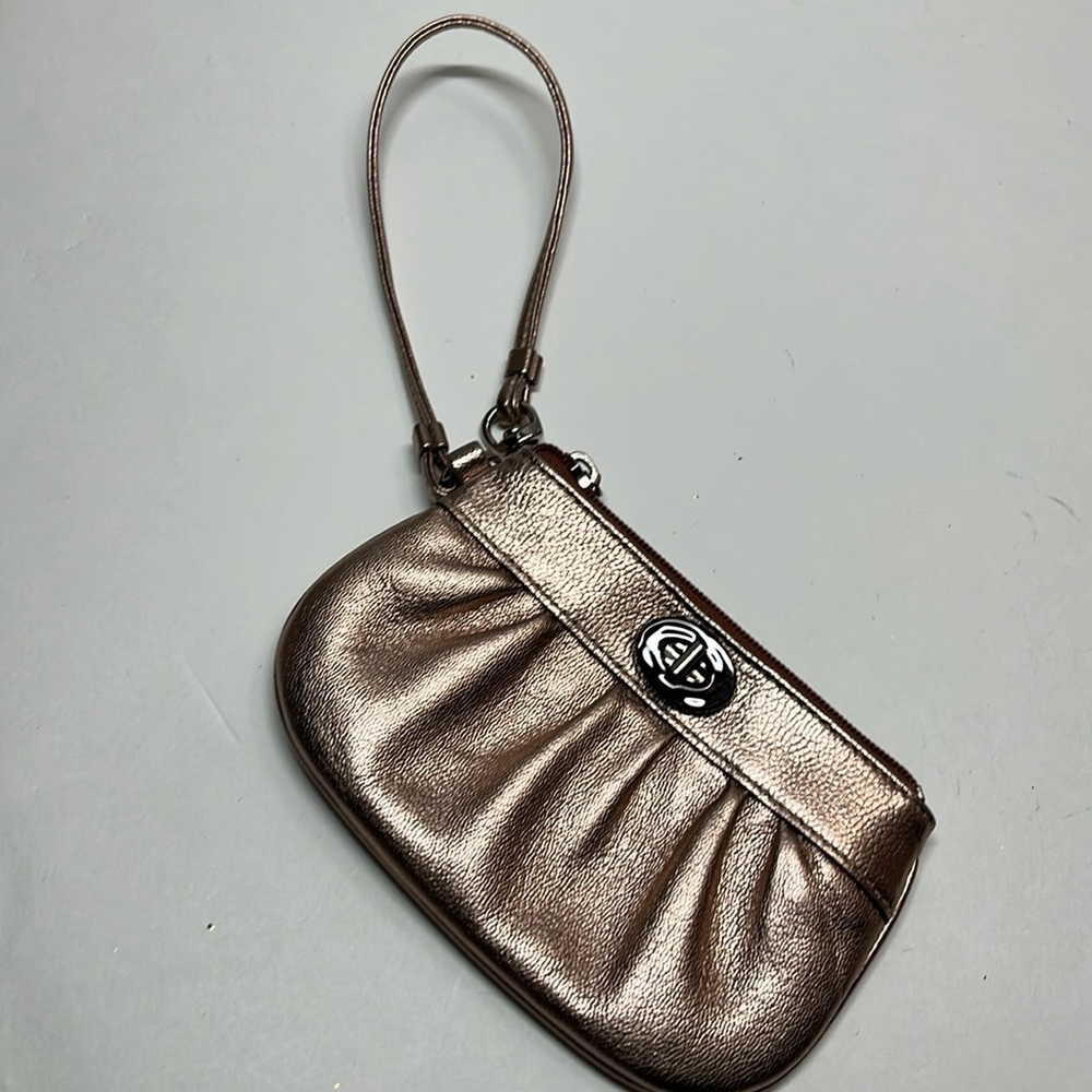 Coach Metallic Rose Gold Wristlet